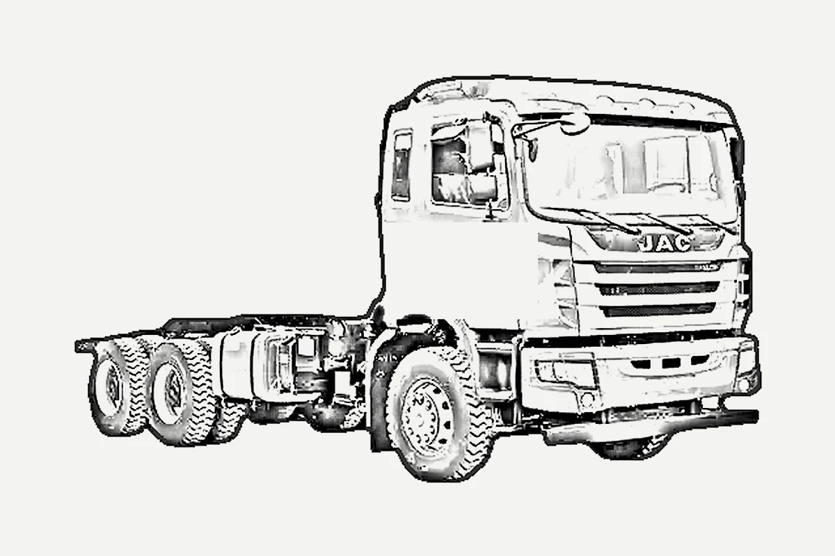 JAC N350 (HFC3251P1K6E41S3V) 6×4 — шасси, рисунок