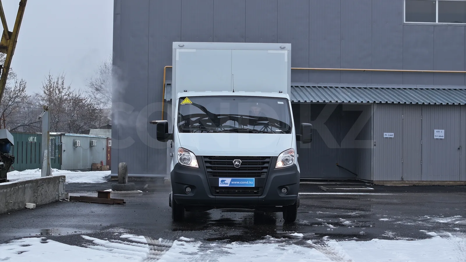 Dry-freight body GAZelle Next Almaty — вид спереди, кабина and габарит кузова