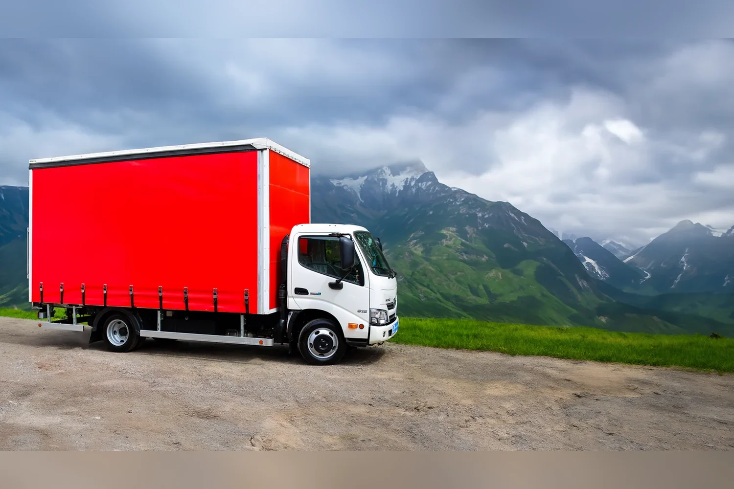 Curtain-side flatbed with a tent on a HINO 300 (615) — COND